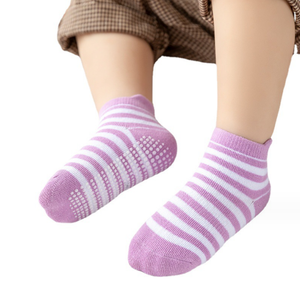 Bas de contention pour bébés et tout-petits en coton respirant, écologiques, antidérapants, pour garçons et filles, paquets de 6 paires - Product Image 1