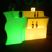 Comptoir de bar LED lumineux en plastique pour thé aux perles et jus, mobilier lumineux extérieur à louer pour fêtes, tables, chaises, canapés pour centres commerciaux et hôtels