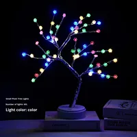 LED Neues Nachtlicht, Künstlicher Rosenbaum mit Licht, Schlafzimmer Nachttischlampe für Weihnachtsdekoration mit USB-Aufladung