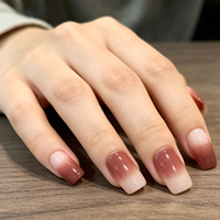 Lot de 24 faux ongles carrés courts à presser, autocollants, réutilisables en ABS, application facile, pour manucure en salon, OEM