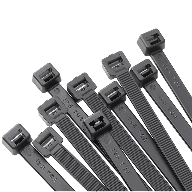 OEM Self-locking Nylon PA66 Electrical Cable Ties 250mm Black/White Customizable