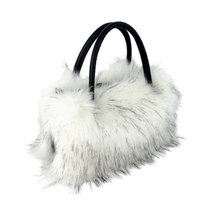 Borsa in pelliccia finta pelliccia di procione borsa Tote di grande capacità - Product Image 1