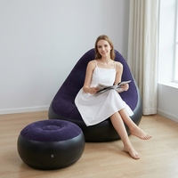 Canapé gonflable pliable en caoutchouc floqué, fauteuil inclinable, ensemble de meubles d'intérieur et d'extérieur