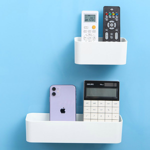 Wall Mounted <b>Storage</b> <b>Box</b> Rectangle Solid Color Office Organizer For Phone Remote Control Bathroom Toiletries - Product Image 2