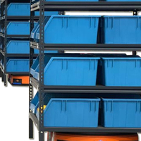 Chariot robotisé AGV AMR à étagères en acier robuste à 3 niveaux pour entrepôt, système de stockage de véhicules à guidage automatique