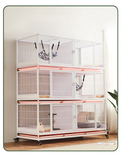 Jaula Plegable Pequeña <span class=keywords><strong>de</strong></span> 3 Niveles <span class=keywords><strong>de</strong></span> Hierro Forjado para Gatos, Desmontable y Lavable, para Cría en Tiendas <span class=keywords><strong>de</strong></span> Mascotas - Product Image 6