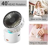 Ventilateur de cou portable portable ventilateur portable rechargeable électrique Usb support de bureau Table refroidissement par air ventilateurs de cou suspendus pour l'été
