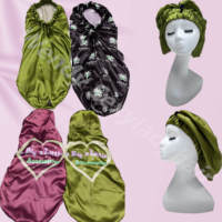 WY1 Haute Qualité Designer extra Large Long Bonnet pour Tresses Bonnet en Soie et Satin Cheveux Wraps Logo Personnalisé Bonnet Vente en Gros