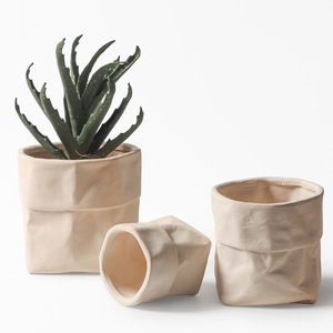 Personalità creativa uso domestico in ceramica sacchetto di carta Kraft verde edera succulenta <span class=keywords><strong>Cactus</strong></span> <span class=keywords><strong>vaso</strong></span> <span class=keywords><strong>da</strong></span> tavolo <span class=keywords><strong>vaso</strong></span> <span class=keywords><strong>da</strong></span> tavolo - Product Image 6