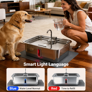 Fontaine à <span class=keywords><strong>eau</strong></span> pour animaux de compagnie professionnelle en acier inoxydable extra large de 12 L, <span class=keywords><strong>distributeur</strong></span> d'<span class=keywords><strong>eau</strong></span> automatique pour chat et <span class=keywords><strong>chien</strong></span>, pour plusieurs animaux de grande taille - Product Image 6