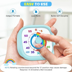 Minuteries de 60 minutes pour la salle de classe, la <span class=keywords><strong>cuisine</strong></span>, le bureau, horloge minuteur pour enfants avec disque arc-en-ciel - Product Image 3