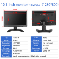 Zhixianda casing plastik 10.1 inci 1280*800, layar HD Monitor LCD IPS Desktop casing plastik dengan antarmuka HD VGA