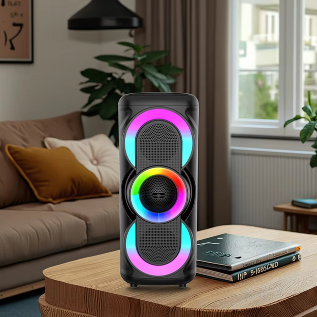 China Portable 4 Inch USB & for Wireless RGB LED Disco Light Music Box Speaker
