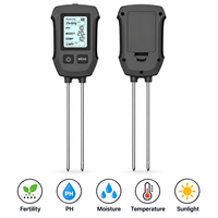 Alat Ukur Kesuburan Tanah 5 in 1, Pengukur PH Digital, Monitor Nutrisi, Penganalisis Cepat, Sensor Kesuburan Tanah
