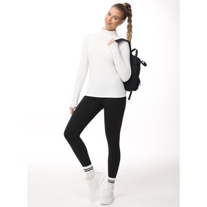 FOXA Camiseta térmica de manga larga con cuello simulado para mujer, con orificio para el pulgar, ropa interior de forro polar suave - Product Image 6