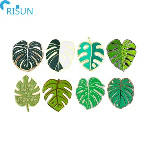 Usine personnalisée émail plante Monstera Deliciosa Liebm feuille feuilles épinglettes Badges broches personnalisé Monstera feuille émail broches