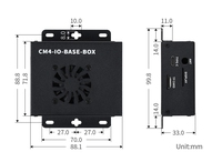 Mini-ordinateur basé sur le module de calcul Raspberry Pi 4, carte Mini IO version complète, boîtier métallique, avec ventilateur de refroidissement