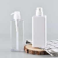Flacon pompe pour gel douche, flacon en plastique carré, flacon de lotion PETG 650 ml, flacon de désinfectant pour les mains, pour cosmétiques