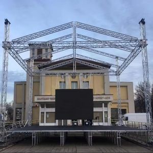 Poteau de <span class=keywords><strong>but</strong></span> en aluminium Meuble TV Spigot personnalisé Présentoir à treillis carré pour écran LED pour événements extérieurs - Product Image 6