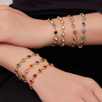 Collar, Pulsera y Pendientes KITI de Cristal Colorido, Joyería de Acero Inoxidable con Baño de Oro de 18K, Resistente al Deslustre