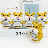 Boneka Hamster Rajutan Tangan Berenergi Positif, Liontin Benang Siap Pakai, Dekorasi Kreatif untuk Orang Dewasa