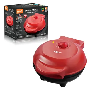 RAF New Design Donut Maker Red Non-stick Coating 500w Electric Home Kitchen Donut Makers
