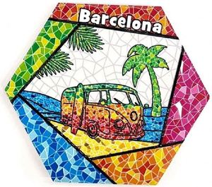 Posavasos y Alfombrillas de Cerámica Española de Barcelona Impresos en 3D Personalizados, Decoración para el Hogar, Recuerdo Duradero, Posavasos para Tazas de Café y Té - Product Image 3
