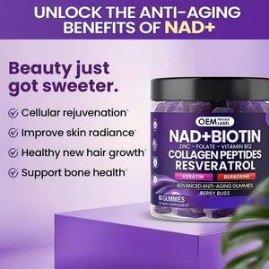Complément <span class=keywords><strong>alimentaire</strong></span> en gommes OEM6 en 1 NAD+ Resvératrol Berbérine Biotine 1500mg NAD Resvératrol Collagène Zinc <span class=keywords><strong>Vitamine</strong></span> <span class=keywords><strong>K2</strong></span> D3 pour la peau - Product Image 3