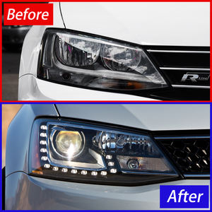 Ensemble de phares avant pour <span class=keywords><strong>VW</strong></span> <span class=keywords><strong>Jetta</strong></span> Sagitar 2012-2018 LED Upgrade High Match Auto Headlight Projector Lens Offre Spéciale Accessories - Product Image 3