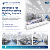 Luminaire LED étanche IP65 connectable OEM avec capteur micro-ondes, garantie 3 ans, pour l'éclairage des couloirs de services des usines de boissons