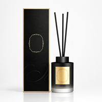 Diffuseur de parfum de luxe 200 ml avec bâtonnets, flacon en verre minimaliste, huile parfumée, emballage personnalisé, marque privée OEM, écologique