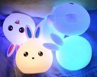 Lampe led rgb en forme de lapin avec robinet et télécommande, veilleuse, en silicone, offre spéciale,