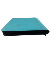 Logo en relief personnalisé A4 PU PVC sac en cuir hommes organisateur couverture rigide portefeuille porte-clés fichier dossier sac porte-clés fermeture à glissière