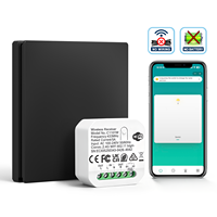 Kit Récepteur Interrupteur Intelligent WiFi RF433 Autonome Type 86 pour Éclairage Sans Fil Cinétique Sans Batterie, Télécommande Intelligente à Poser Partout