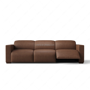 FERLY Genuine <strong>Leather</strong> Tufted Convertible <strong>3</strong> <strong>Piece</strong> <strong>Sofa</strong> Recliner Sectional <strong>Set</strong> with Chaise for Living Room - Product Image 2