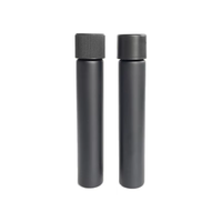 Tube en verre personnalisé avec logo 22*125mm, résistant aux enfants, à ouverture par pression et rotation, avec capuchon électroplaqué et fond plat, doté d'un capuchon CR