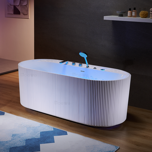 <span class=keywords><strong>Baignoire</strong></span> autoportante en acrylique Roewebath WB8064L 1,7 m avec massage combiné air et hydromassage, 10 jets d'hydromassage, hydrothérapie - Product Image 4