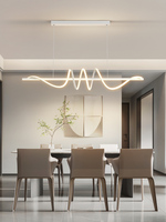Moderne Doux Créatif 3 Cercles Chambre Salle À Manger Lustre Noir Blanc Aluminium Longue Bande Bureau Bar LED Suspension