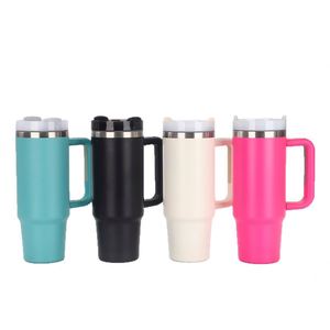 Gobelet de voyage isotherme H2.0 pour voiture, 30 oz, double paroi sous vide, avec couvercle et paille, antidérapant, logo personnalisé OEM - Product Image 3
