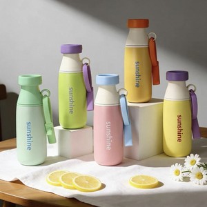 BPA 프리 스테인리스 보온컵 520ml 316 스테인리스 스틸 소재, 스파우트 뚜껑 및 빨대 실리콘 로프 포함, 스포츠 캠핑 헬스장 등교용 - Product Image 1