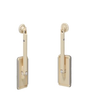 Mopa de Escritorio con Soporte Rectangular de PVC Espumado Color Crema con Fuerte Ventosa y Gancho, Modelo 2024, Mopa Plana Manos Libres - Product Image 2