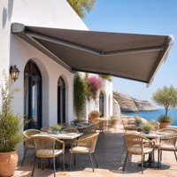 VENTE FLASH - Auvent rétractable électrique au design moderne et luxueux, télécommande, cadre en aluminium imperméable, pour balcon, auvent anti-pluie