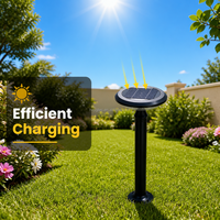 Lampadaire solaire LED de jardin à haute luminosité avec détecteur de mouvement, design populaire, en aluminium noir, pour cour et pelouse, étanche IP65