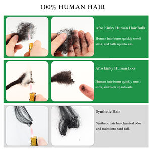 Rambut Manusia Afro Kinky Mewah Berkualitas Tinggi, Grosir Rambut Manusia Remy Afro Kinky untuk Kepang dan Dreadlock - Product Image 4