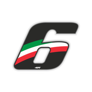 Targa decorativa adesiva tricolore numeri 6 100X130 MM - Product Image 1