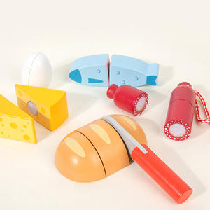 Jouet d'éveil en bois pour enfants, fruits et légumes réalistes avec attaches Velcro pour découper et jouer <span class=keywords><strong>de</strong></span> manière imaginative - Product Image 3