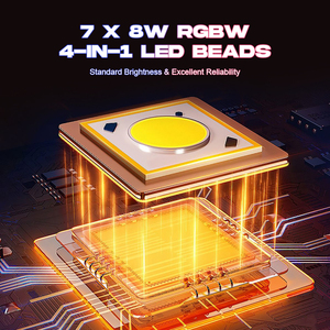 Foco móvil LED RGBW 4 en 1 de 7x8W, 60W, con 8 patrones y 8 colores, DMX512 para DJ, discoteca, bar, fiesta, boda, concierto, club - Product Image 4