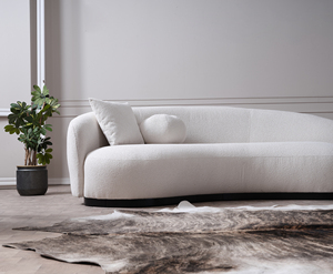 Juego de Sofás Curvos Modernos Zhida, Muebles de Tela, Sofá Redondo Blanco para Sala de Estar, Sofá Semicircular de Estilo Bouclé para Apartamento - Product Image 4