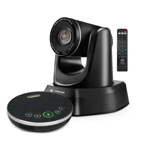 Tongveo BT Video ve ses konferans paketi 3xOptical Zoom 1080p IR uzaktan kumanda kamera kablosuz Dongle Bluetooth hoparlör