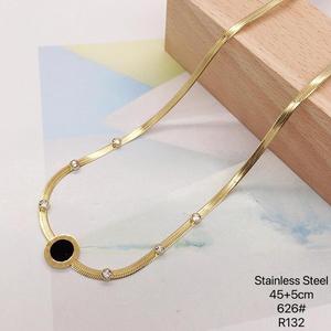 TTM-Colgante de mariposa de acero inoxidable chapado en oro de 14k, collar de circonia cúbica brillante para mujer, xupingminimalista